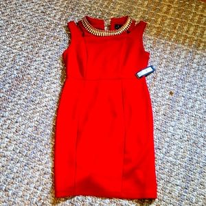Red with gold neckline Dress